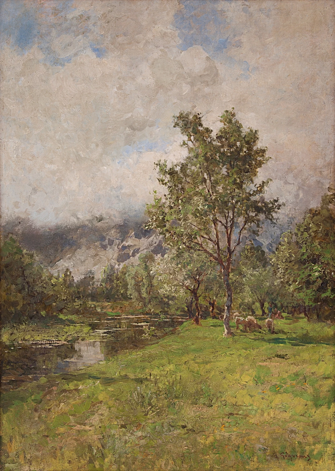 Pascolando in riva al fiume